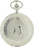 Jakob Strauss Classic Silver Tone & 12 Inch Brass Chain Pocket Watch