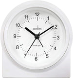 Acctim Archer Non-ticking Sweep Alarm Clock in White 16282