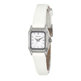 Henley Ladies Petite Rectangular Dial Leather Strap Watch White H06181.4