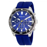 Henley Mens Polished Multi eye 44mm Dials Soft Silicone Watch Blue H02228.6