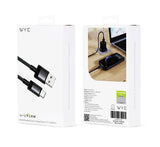 WYE 60W Braided Fast Charge/Sync A-C Cable 2m Black