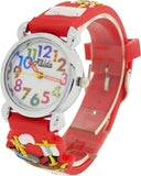 Relda Children's Big Number Analog Pirates A'hoy Red Silicone Strap Girl's Watch REL104