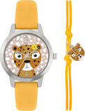 Tikkers Children Leopard Analogue Quartz Watch with Polyurethane Strap TKWWF005-SET