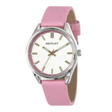 Henley Ladies Colourful Round silver tone case Pink Faux Leather Strap Watch H06185.5