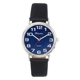 Ravel Unisex Mens Ladies Classic Big Blue Dial Black Leather Strap Watch R0105.52.1