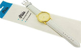 Relda Women Analogue Jumbo Goldtone Dial & PU White Strap Buckle REL63