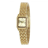 Henley Ladies Rectangular Petite Case sunray dial Gold Plated Bracelet Watch H07240.2