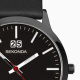 Sekonda Mens Nordic  Black Case & Leather Strap with Black Dial 1941