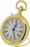 Miniature Clock Goldtone Metal Unisex Pocket Watch and Tune IMP95 - CLEARANCE NEEDS RE-BATTERY