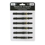 BLMR Regular Black Leather Straps card of 6