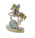 Miniature Clock Carousel Horse Solid Brass IMP1041