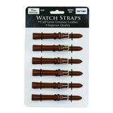 BNPMR 12mm Brown padded calf grain Leather straps regular card of 6