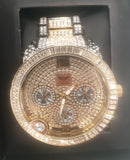 NY LONDON GENTS BLING WATCH PI-7498 GOLD.BLACK