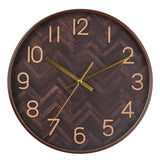 Widdop Hometime Round Wall Clock Brown Chevron 12"