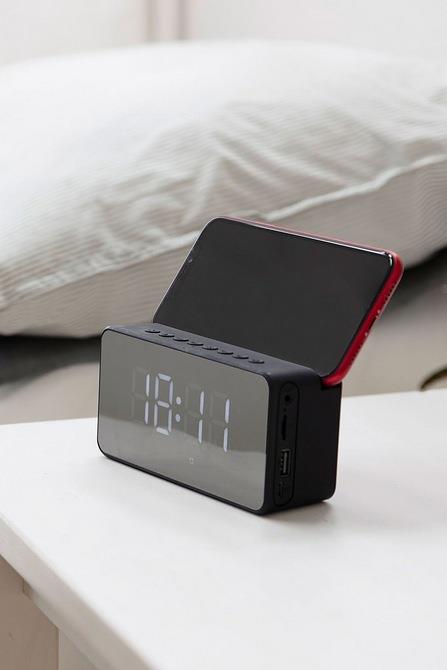 Akai A58117 Core Clock Alarm Bluetooth Speaker, Black