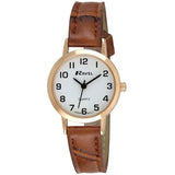 Ravel Womens  Classic Strap Watch Brown / Gold Watch R0102.14.2A