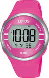 Lorus Ladies Digital Watch with Pink Silicone Strap R2343NX9