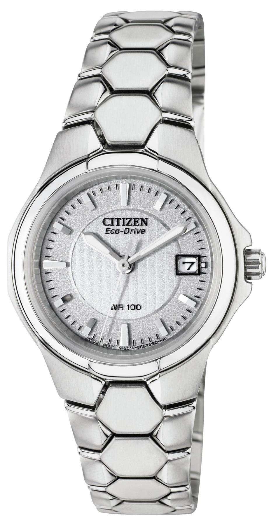 Citizen Ladies Eco Drive Silver Tone Bracelet Watch EW1570 53A