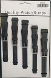 2003 5PK BLACK PU WATCH STRAPS 22mm