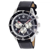 Henley Men's Multi Eye Classic Black Dial With Black Sports Leather Strap Watch H02213.3