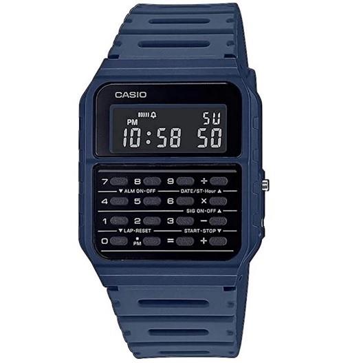 Casio Mens Collection Retro Digital Watch with Plastic Blue Strap CA 53WF 2BDF