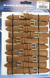 Leather Brown Tan Extra Long Watch Straps Pk10 12mm 1003