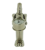 Miniature Clock Silver plated Toy Soldier with Clock Drum Solid Brass IMP1041- CLEARANCE NEEDS RE-BATTERY