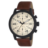 Henley Men's Bold Textured sports Cream Dial With Brown Leather Strap Watch H02212.4